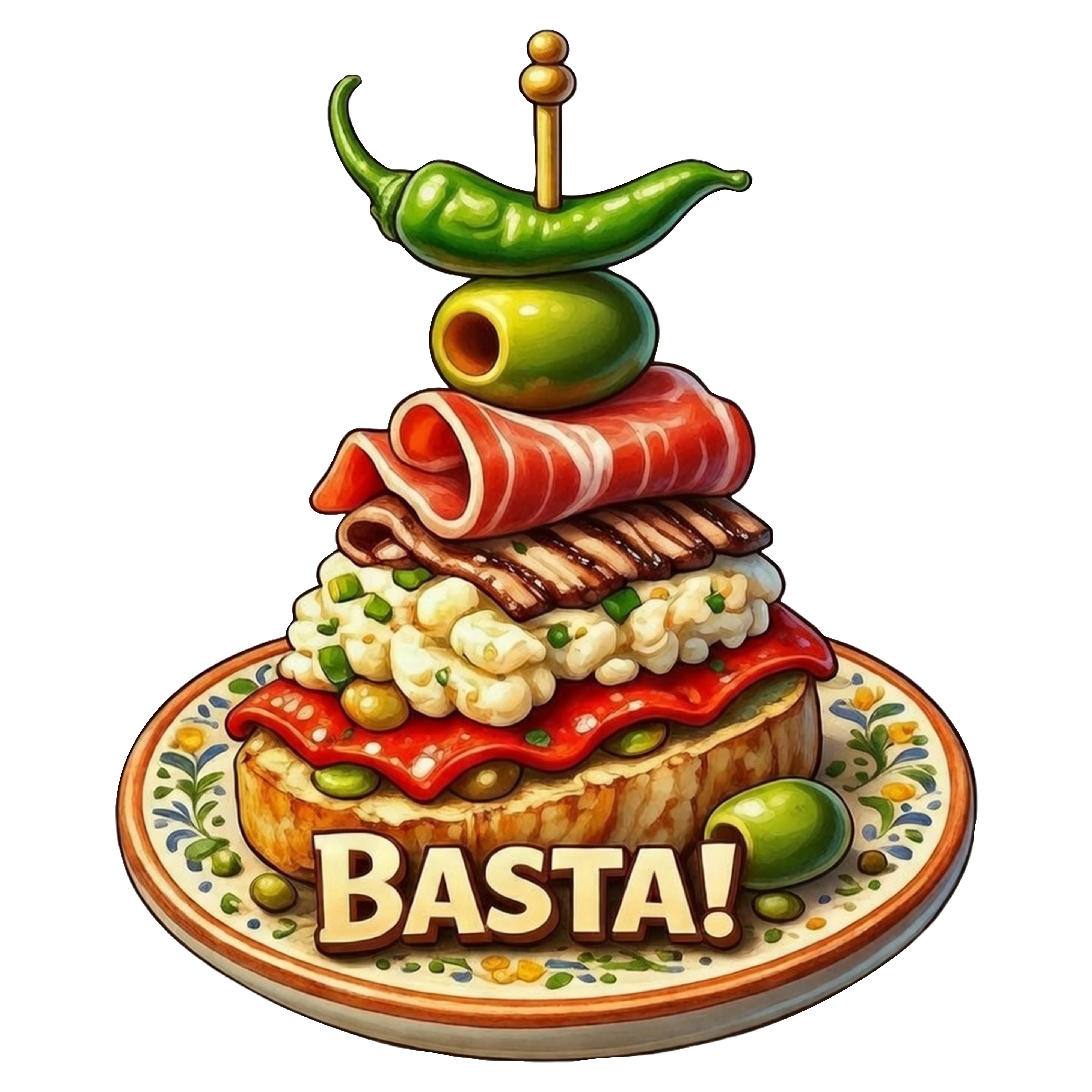 BASTA! Logo - stacked Italian sandwich creation